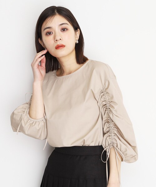 ブラウス シャツ 「手洗いOK」袖 シャーリング ブラウス レディース THE SHOP TK ブラウス シャツ 袖シャーリングブラウス「洗濯機OK