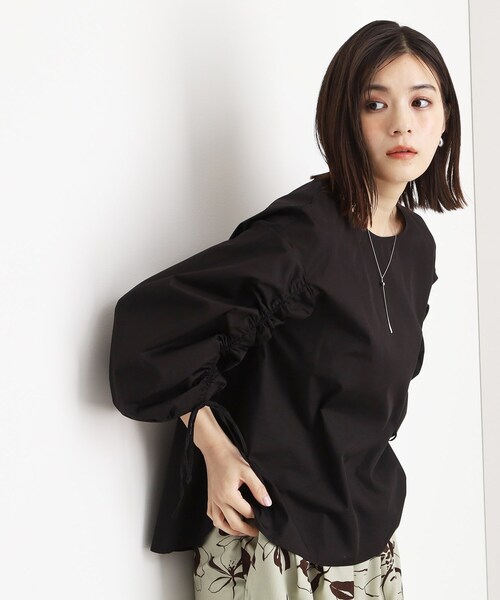 ブラウス シャツ 「手洗いOK」袖 シャーリング ブラウス レディース THE SHOP TK ブラウス シャツ 袖シャーリングブラウス「洗濯機OK
