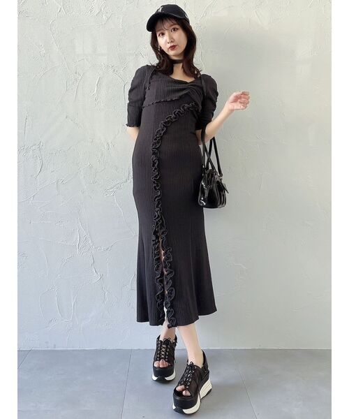 dazzlin ワンピース アシメレイヤードカットワンピース