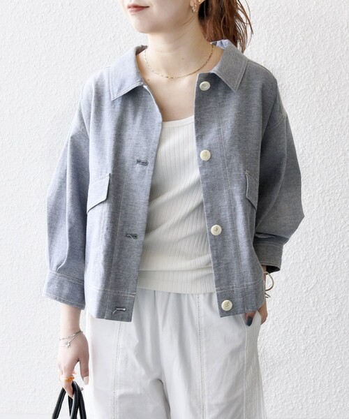 SHIPS any ブルゾン アウター any:「洗濯機可能」オックス ステッチ