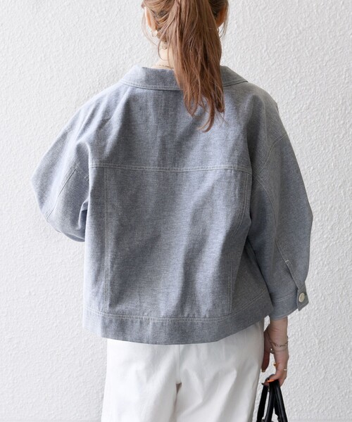 SHIPS any ブルゾン アウター any:「洗濯機可能」オックス ステッチ