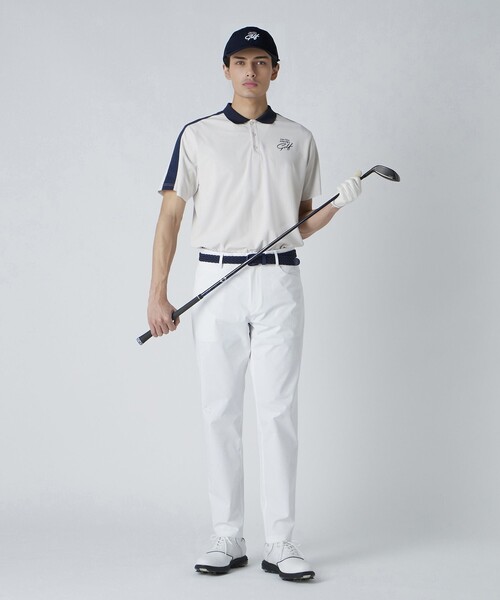 UNITED ARROWS GOLF ポロシャツ L ホワイト UNITED ARROWS GOLF | マリンボーダーをモダンにアレンジした