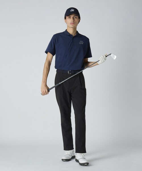 UNITED ARROWS - UNITED ARROWS Golf ユナイテッドアローズ ゴルフ 春夏 ストレッチ★ 半袖 ドライ ポロシャツ Sz.XL メンズ 紺 日本製 UNITED ARROWS GOLF ポロシャツ メンズ カノコ ポロシャツ-吸水