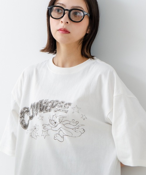 コンバース CONVERSE 白 Tシャツ オーバーサイズ LL
