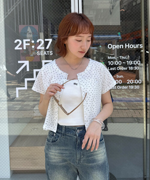 M-LINE カーディガン meレースカーディガン レディース
