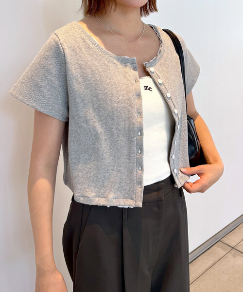 MIYACO·͜·ᰔᩚ豪華レース付きカーディガン 田中亜希子さんコラボ ]選べる2タイプUVカットセミシアーニット