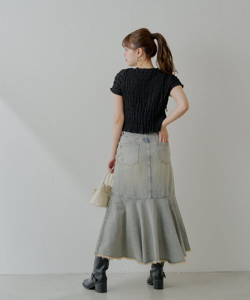 KINDAME 25ss パット付きデニムスカート 210.jpg
