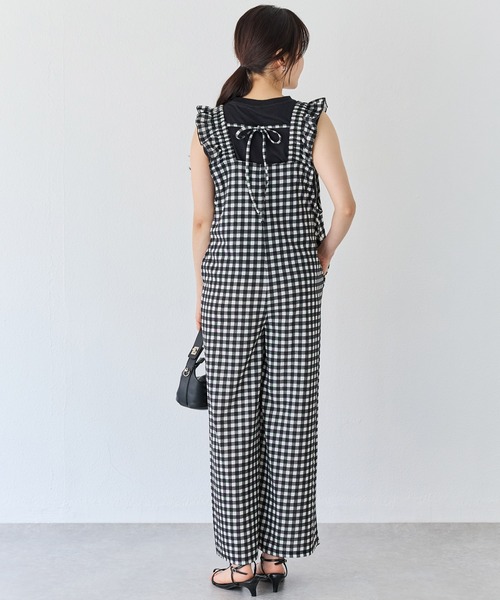 INCEDE（インシード） サロペット オーバーオール ショルダーフリル