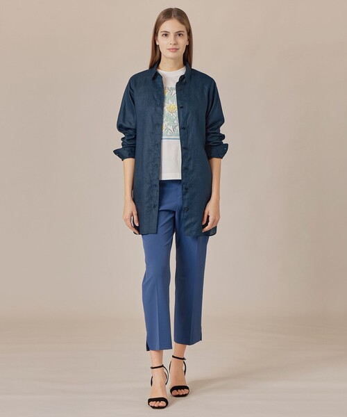 【大きいサイズ 44】マッキントッシュ　ラミー　麻　シャツブラウス ネイビー MACKINTOSH LONDON（マッキントッシュ ロンドン） ブラウス シャツ