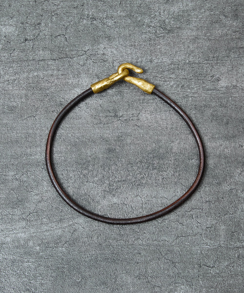 casuca nido　シルバーアンクレット GILD アンクレット ギルド / Leather cord atypical hook anklet
