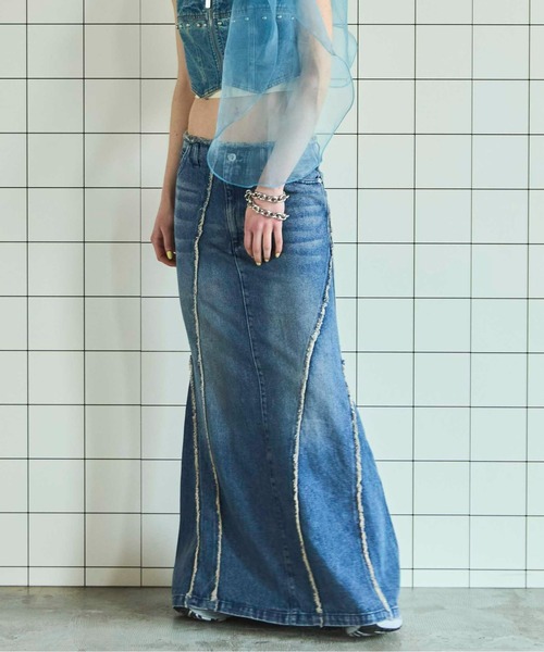 MAISON SPECIAL デニムスカートパンツ MAISON SPECIAL デニムスカート Zip Design Denim Combination