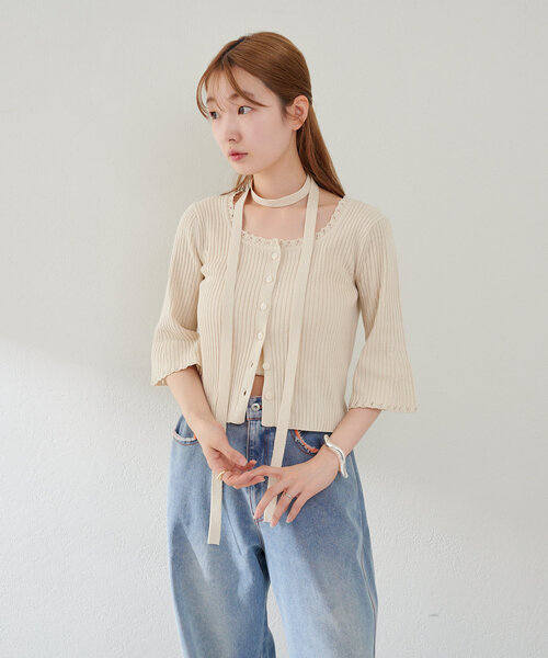 Kastane（カスタネ） ニット セーター 「2WAY/4色展開」リブニット