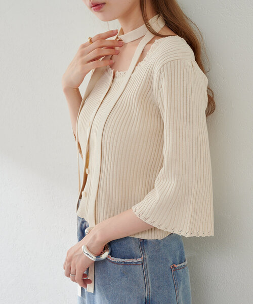 Kastane（カスタネ） ニット セーター 「2WAY/4色展開」リブニット