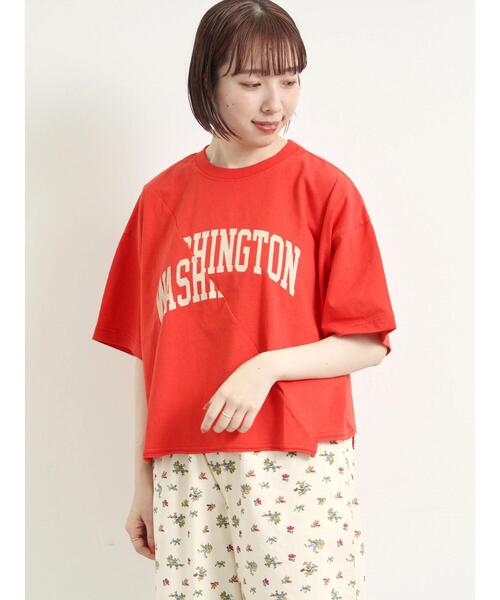 即完売sサイズ Women’s 8T6G tシャツ 新品未使用 Samansa Mos2（サマンサモスモス） tシャツ ブロッキングロゴプリントT