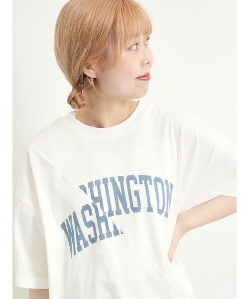 Samansa Mos2（サマンサモスモス） tシャツ ブロッキングロゴプリントT