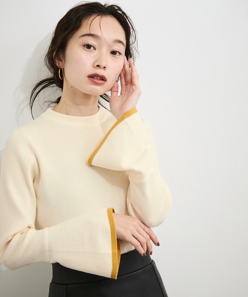 LE CERCLE par rope' ニット セーター フレアスリーブバイカラーニット