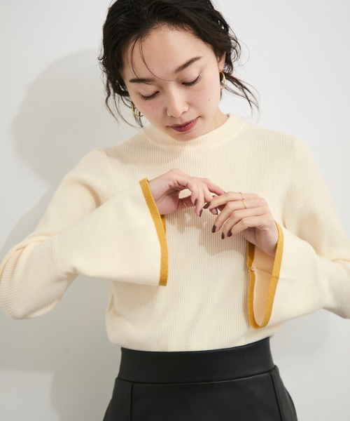 LE CERCLE par rope' ニット セーター フレアスリーブバイカラーニット