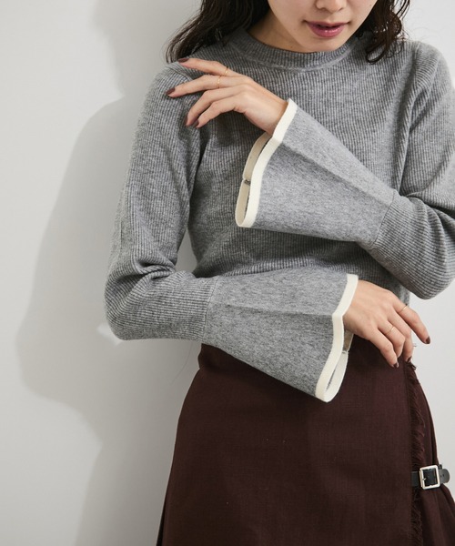 LE CERCLE par rope' ニット セーター フレアスリーブバイカラーニット