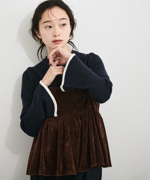 LE CERCLE par rope' ニット セーター フレアスリーブバイカラーニット