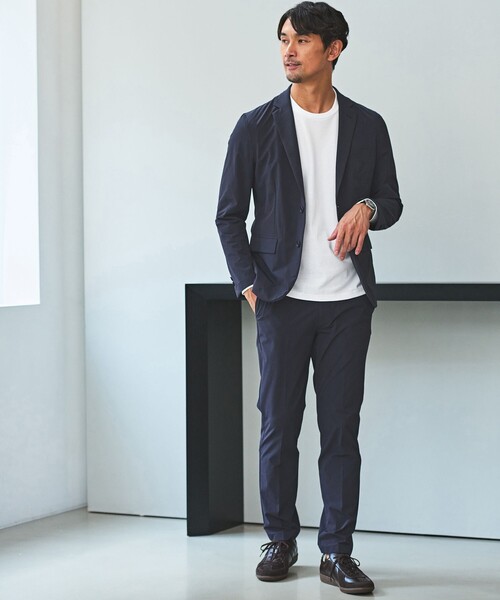 グリーンレーベル　セットアップ　襟なしネイビー green label relaxing（グリーンレーベルリラクシング） セットアップ