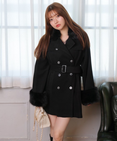 グスタボリンス 比翼コート フレアスリーブ アルチザン レザー LIP SERVICE（リップサービス） コート アウター ケープライクフレア