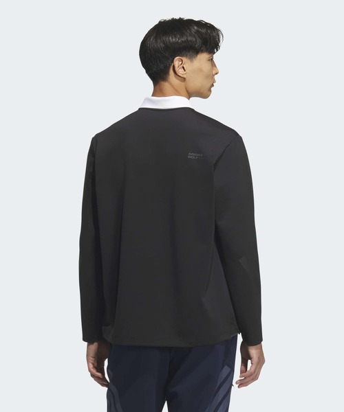 【美品】adidas ブラック 長袖ポロシャツ アディダス 黒 adidas（アディダス） 【超美品】アディダス 長袖ポロシャツ 黒×グレー