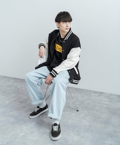 Rocky Monroe（ロッキーモンロー） スタジャン L ライトグレー メンズ