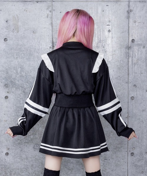 アミリージュ今季美品定価26180円 Amilige（アミリージュ） ワンピース ラインフリル袖ZIPトップス＋