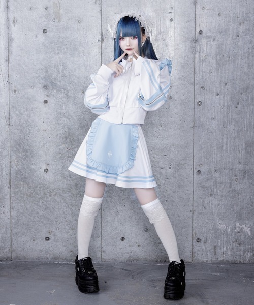 Amilige（アミリージュ） ワンピース ラインフリル袖ZIPトップス＋