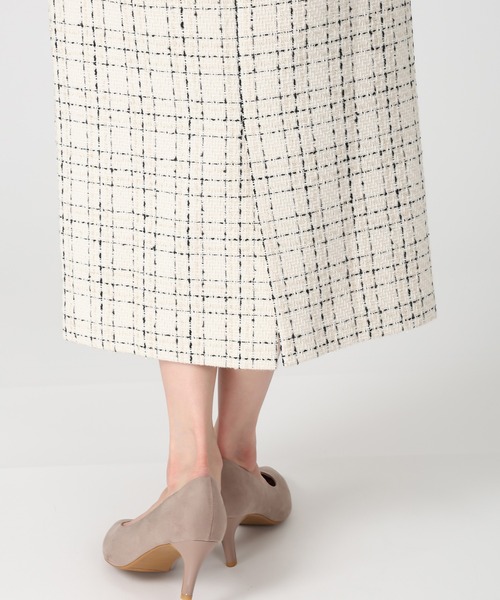 MISCH MASCH スカート 2025秋冬新作 ツイードチェックタイトスカート