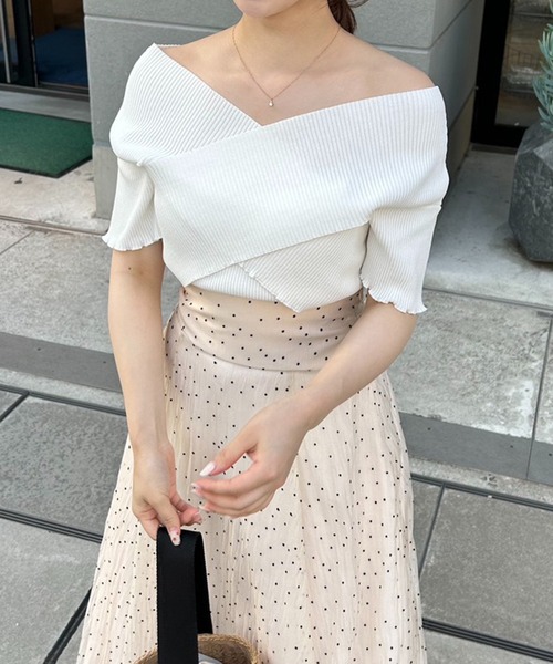 「one after another NICE CLAUP」 半袖ニット FREE ピンク レディース_画像2