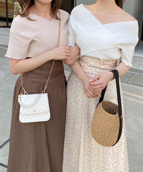 「one after another NICE CLAUP」 半袖ニット FREE ピンク レディース_画像4