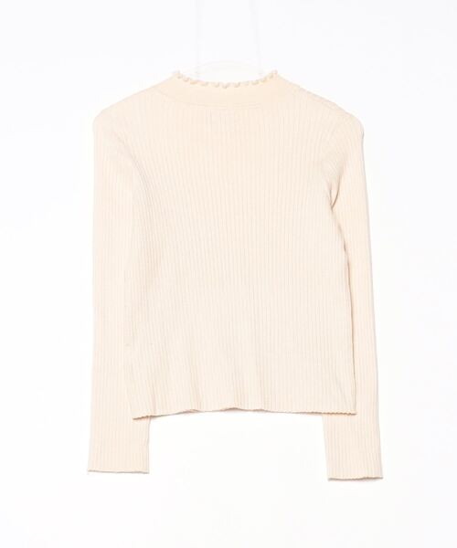 「flower」 長袖ニット - ベージュ レディース_画像2