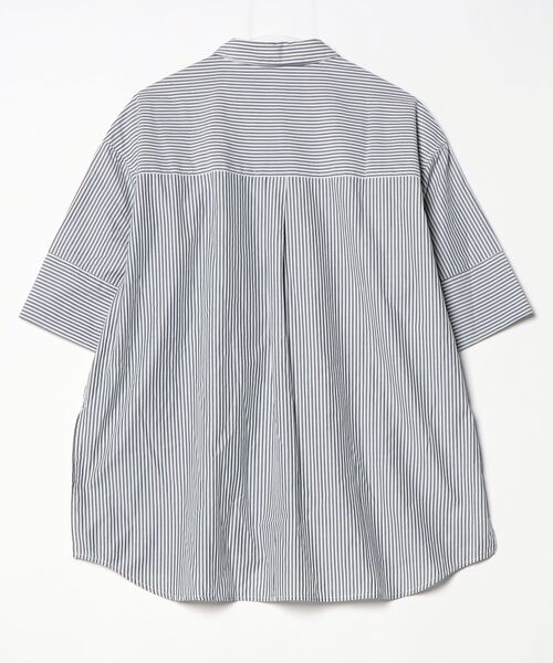 「LEPSIM」 ストライプ柄半袖シャツ FREE ブルー レディース_画像2