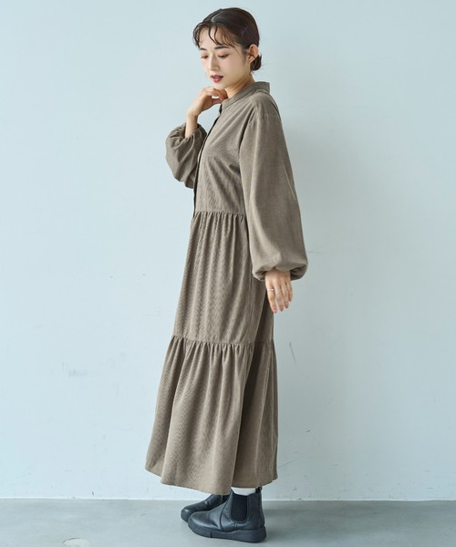 mil（ミル） ワンピース コーデュロイ ティアードワンピース「588070