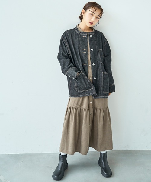 mil（ミル） ワンピース コーデュロイ ティアードワンピース「588070