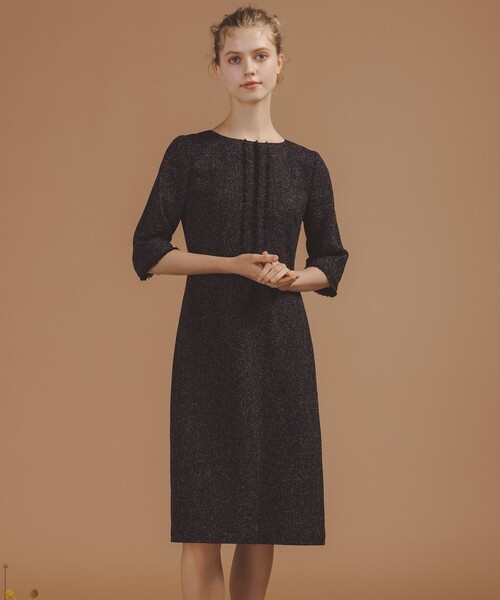 トッカ　MIST TWEED　ひざ丈ワンピース 七分袖 TOCCA（トッカ） ワンピース MIST TWEED ドレス : ZOZOTOWN Yahoo!店