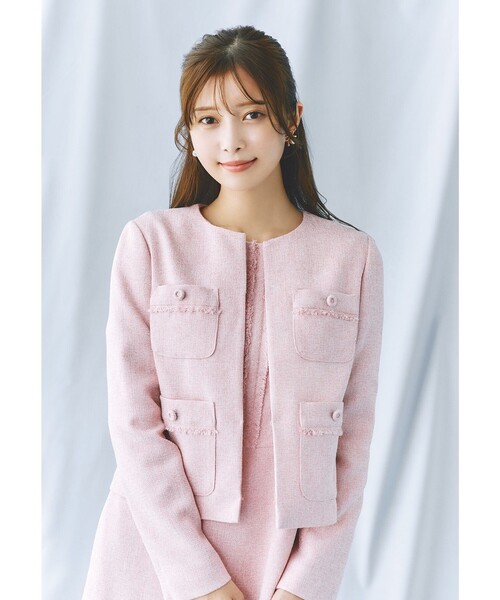 トッカ　MIST TWEED　ひざ丈ワンピース 七分袖 TOCCA（トッカ） ワンピース MIST TWEED ドレス : ZOZOTOWN Yahoo!店