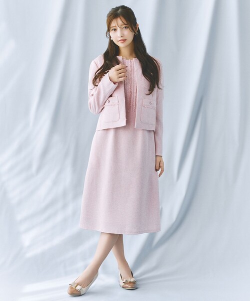 トッカ　MIST TWEED　ひざ丈ワンピース 七分袖 TOCCA（トッカ） ワンピース MIST TWEED ドレス : ZOZOTOWN Yahoo!店