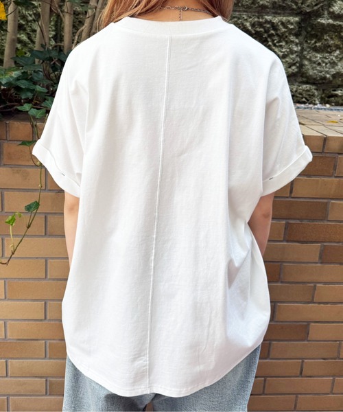 「DOUBLE NAME」 半袖Tシャツ FREE オフホワイト レディース_画像4