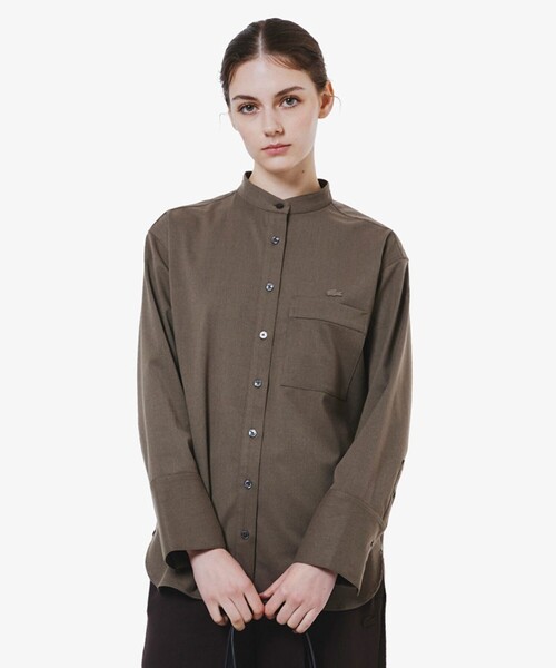 LACOSTE（ラコステ） ブラウス シャツ ロングカフススタンドカラー 