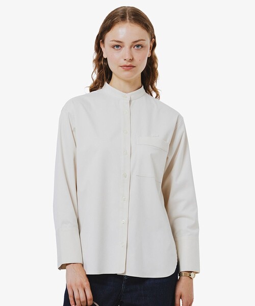 ラコステのブラウス LACOSTE（ラコステ） ブラウス シャツ ロングカフススタンドカラー