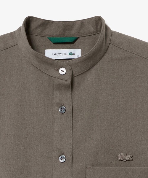 LACOSTE（ラコステ） ブラウス シャツ ロングカフススタンドカラー