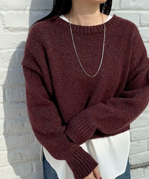 fredy emue（フレディエミュ） ニット セーター キラキラクロップド丈