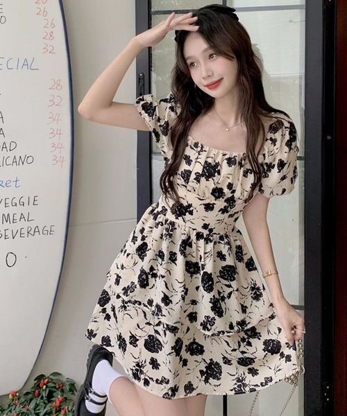 「meJane」 半袖ワンピース L クリーム レディース_画像2