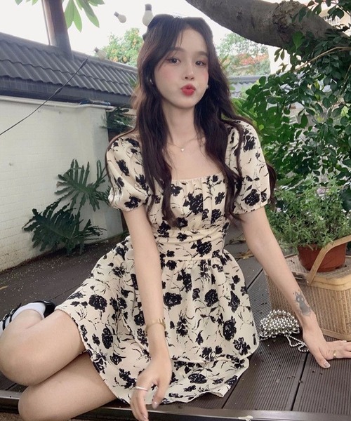 「meJane」 半袖ワンピース L クリーム レディース_画像3