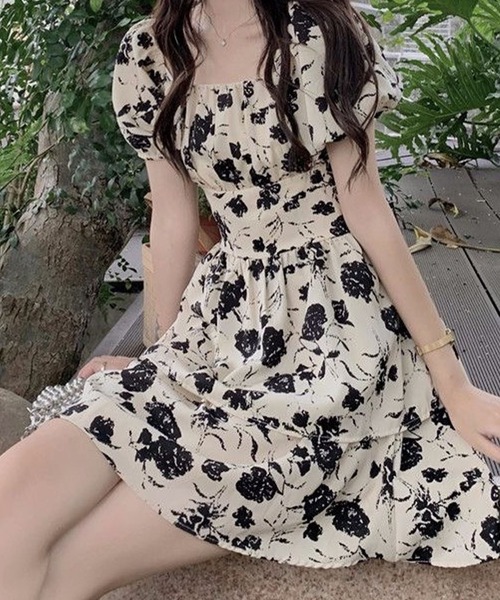 「meJane」 半袖ワンピース L クリーム レディース_画像4