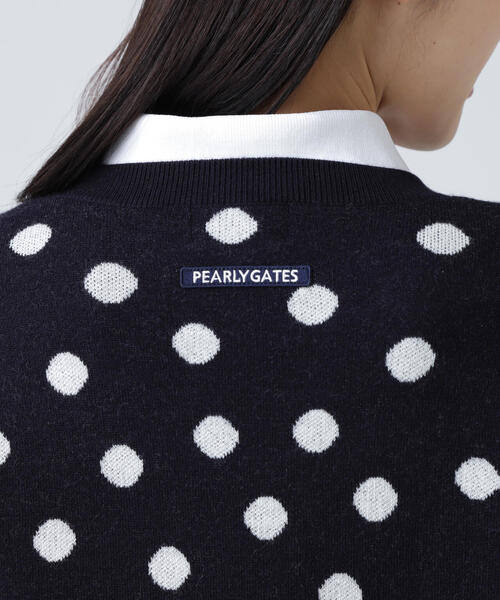 PEARLY GATES ニット セーター 14Gダブルジャガードカシミヤ混クルー