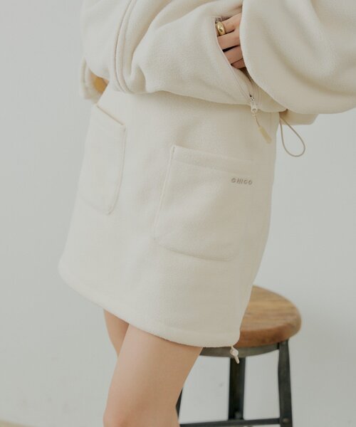 Chico（チコ） スカート 「セットアップ対応」フリース台形ミニ