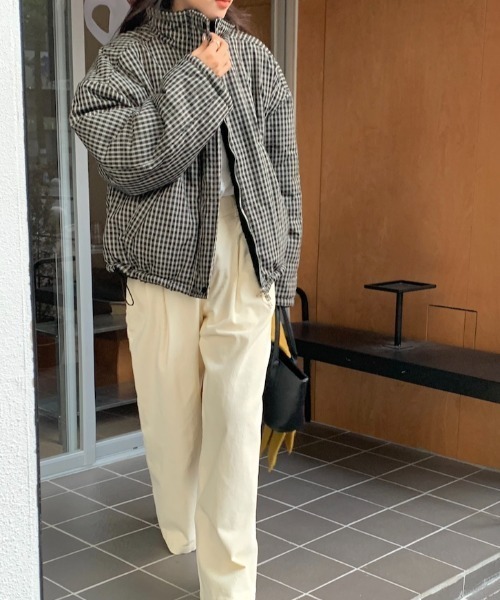 FAVORITO コート アウター 2wayリバーシブルチェック柄ブルゾン